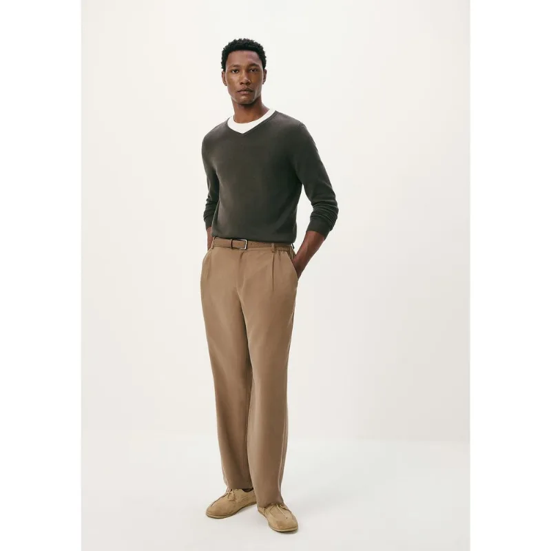 Calça Masculina Alfaiataria Reta - Marrom 040