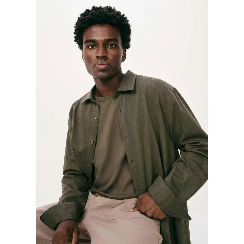 Camisa Masculina Manga Longa Fio Tinto - Verde M