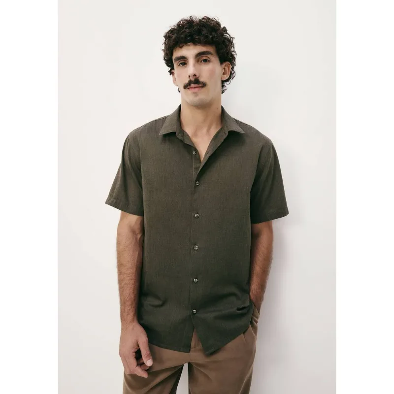 Camisa Masculina Manga Curta Texturizada - Verde P