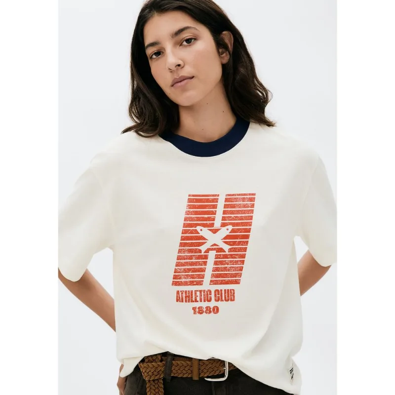 Camiseta Feminina Manga Curta Oversized - Creme P