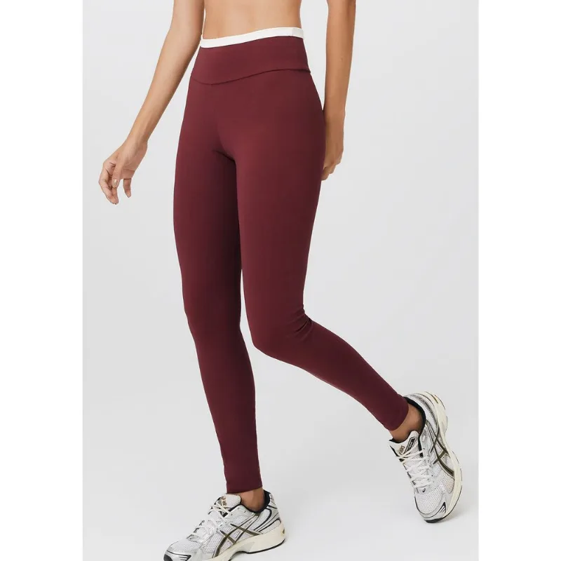 Calça Legging Esportiva Feminina Cintura Alta Com Fio Lycra® - Vinho P