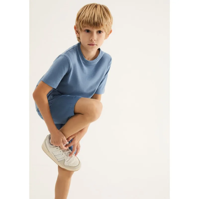 Camiseta Básica Infantil Menino Manga Curta Slim - Azul 016