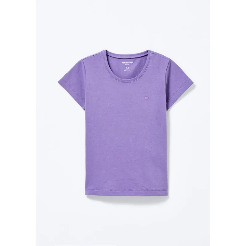 Blusa Básica Infantil Menina Com Bordado Coração - Roxo 004