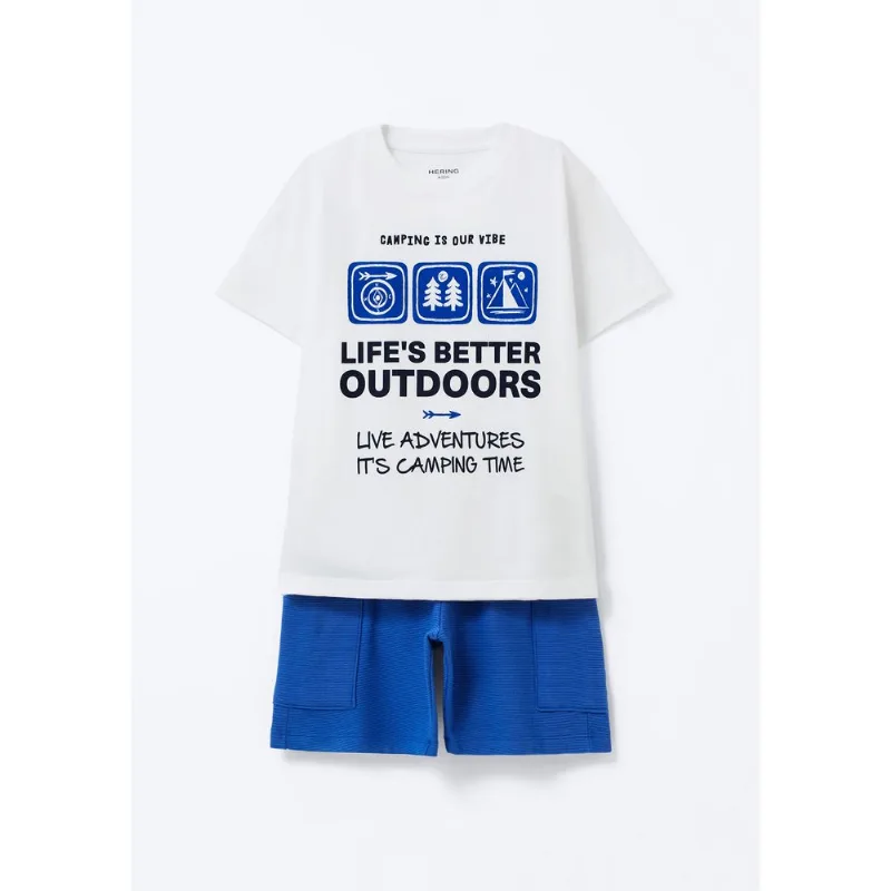 Conjunto Infantil Menino Oversized Estampado - Branco 008