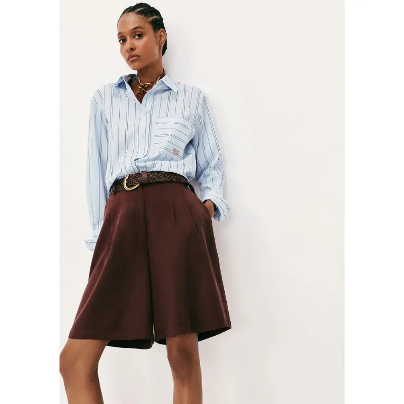 Bermuda Feminina Cintura Alta Em Peach Touch - Marsala 036