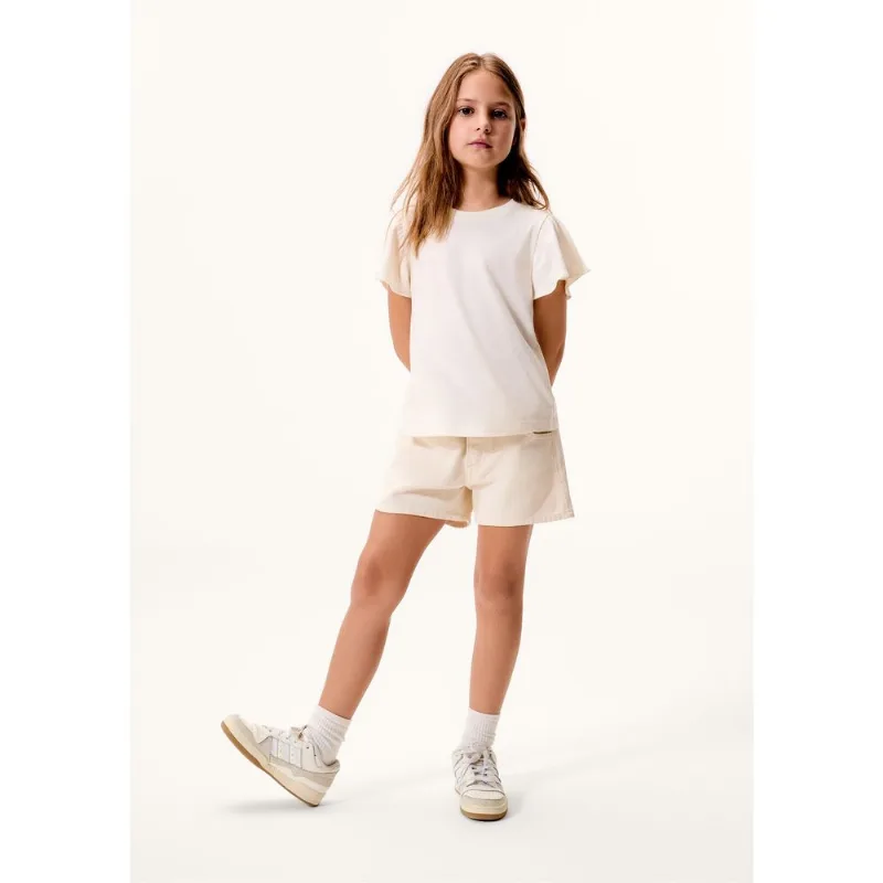 Blusa Infantil Menina Regular Com Babados - Off white 010