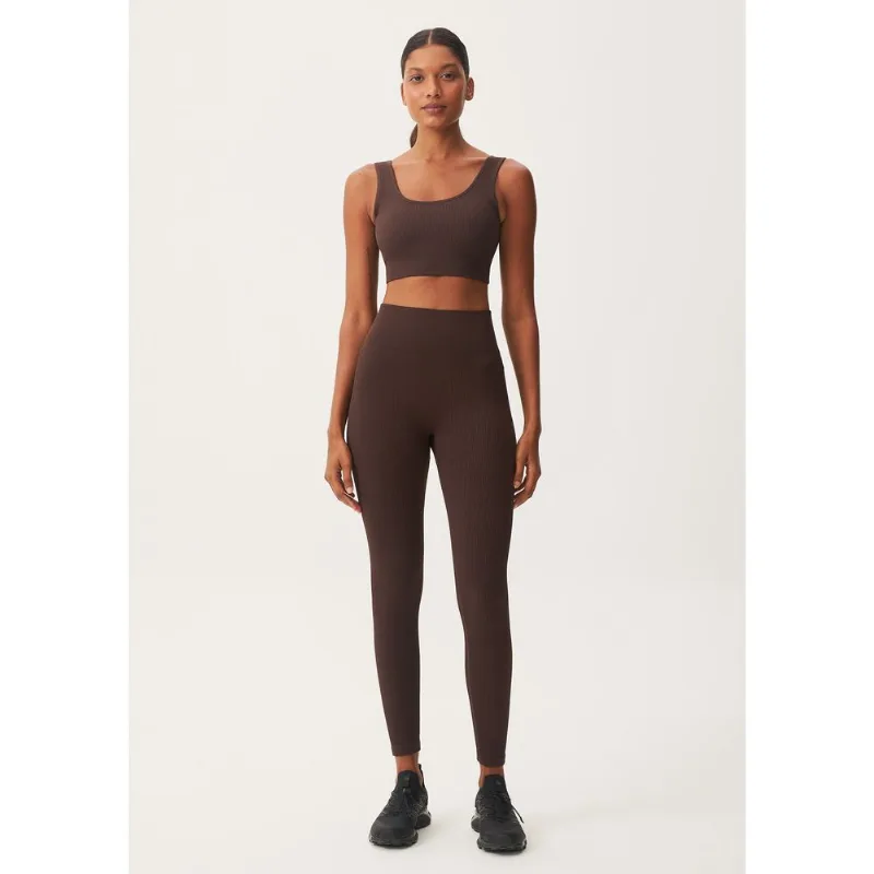 Calça Legging Feminina Canelada Sem Costura - Marrom XG