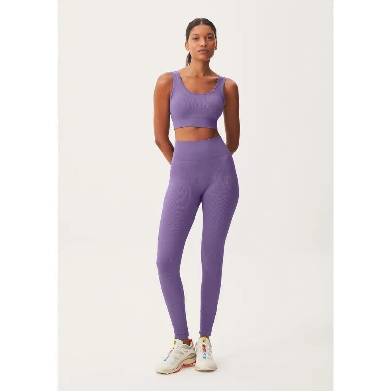 Calça Legging Feminina Canelada Sem Costura - Roxo G