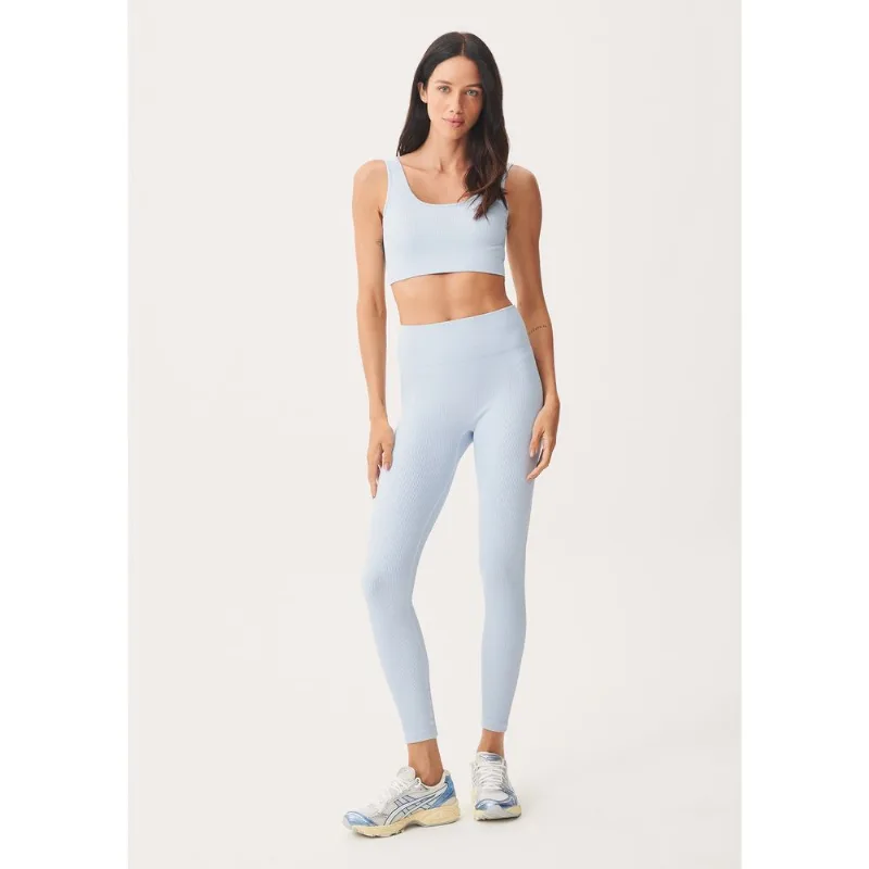 Calça Legging Feminina Canelada Sem Costura - Azul G