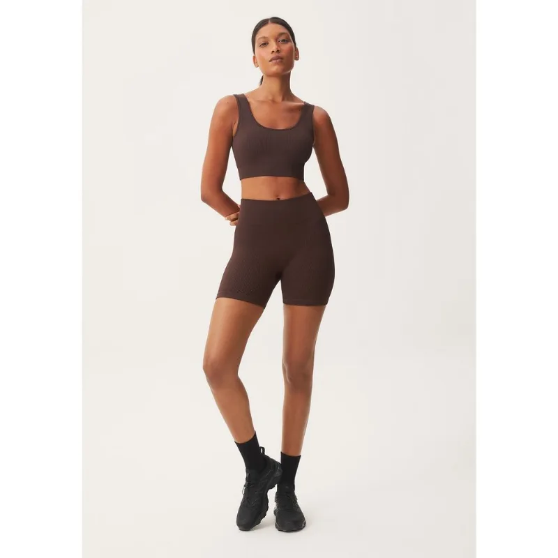 Bermuda Esportiva Feminina Biker Sem Costura - Marrom M