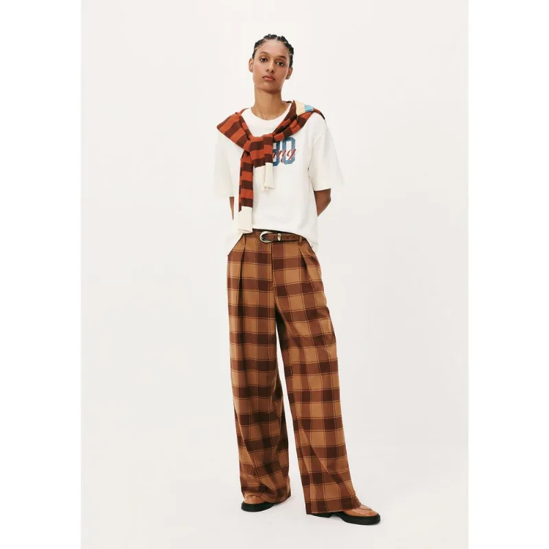 Calça Feminina Evasê Estampada - Marrom 040