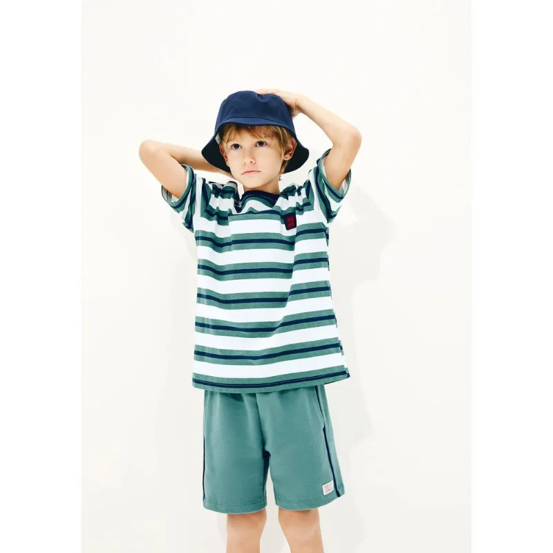 Bermuda 1880 Infantil Menino Com Patch - Verde 008
