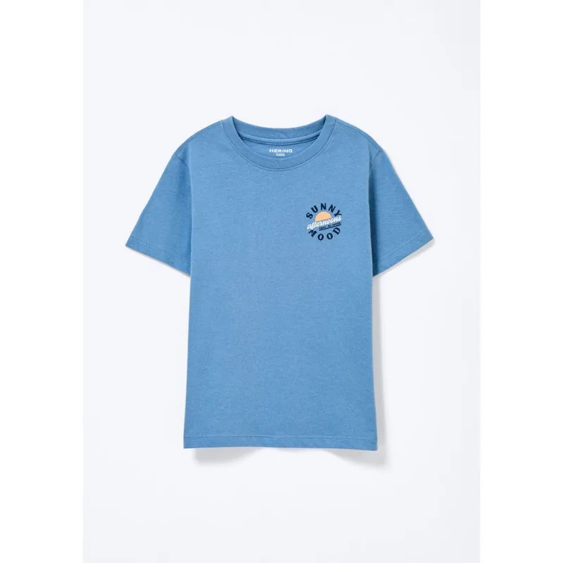 Camiseta Infantil Menino Manga Curta Com Estampa - Azul 012