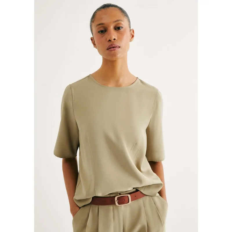 Blusa Feminina Regular Manga Curta - Verde M