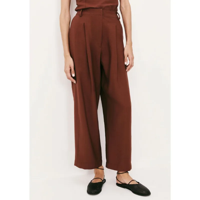 Calça Feminina Baggy Texturizada - Marrom 046