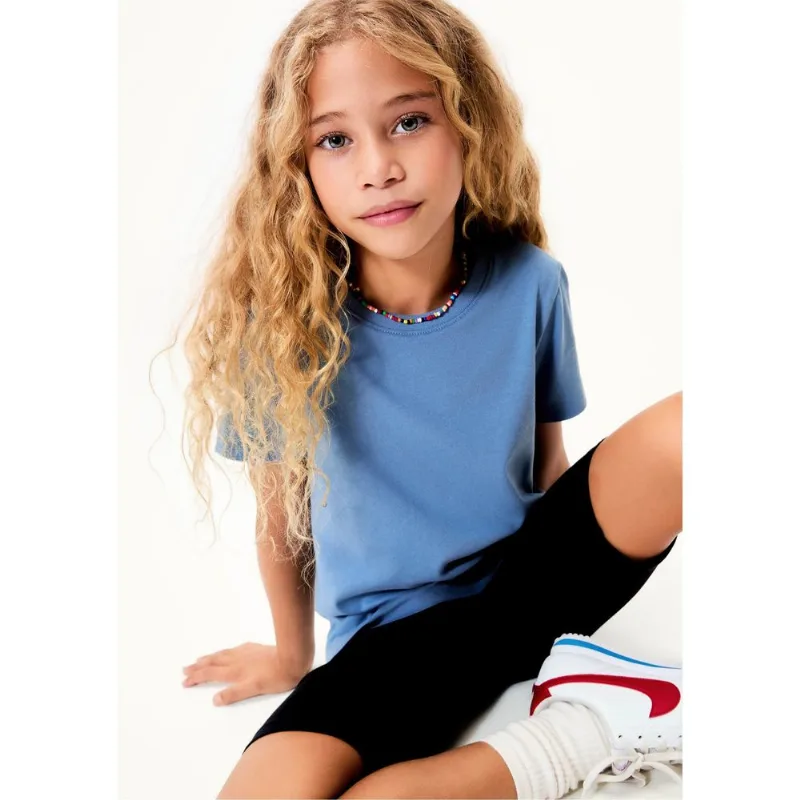 Blusa Infantil Menina Básica Slim - Azul 012