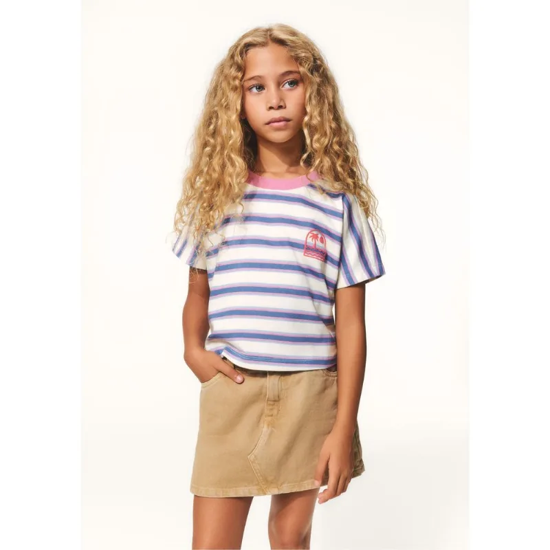Blusa Infantil Menina Estampada Em Malha Binada - Azul 006