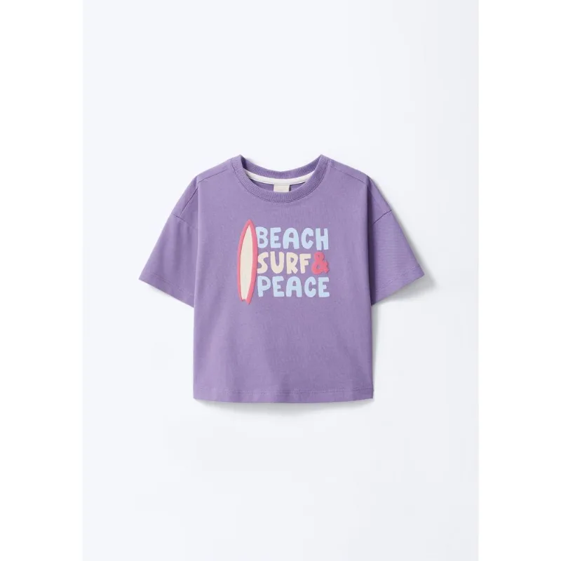 Blusa Infantil Menina Super Cotton Oversized - Roxo 005