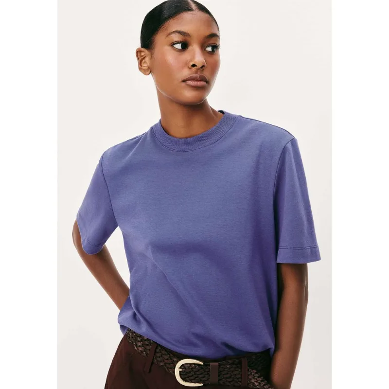 Camiseta Básica Feminina Manga Curta Mid - Azul G