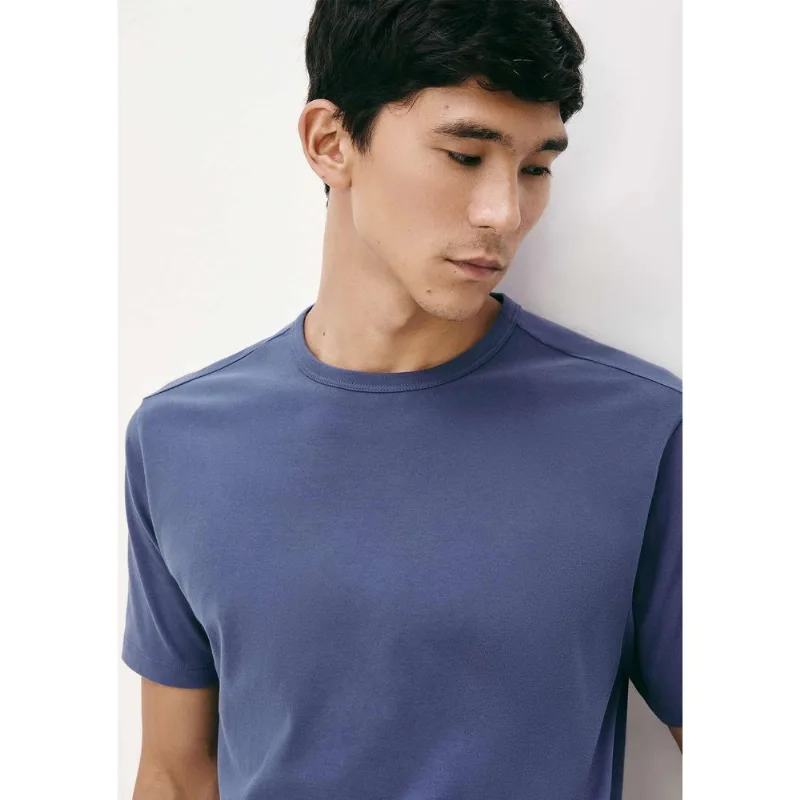 Camiseta Masculina Slim Algodão Peruano Soft Touch - Azul G