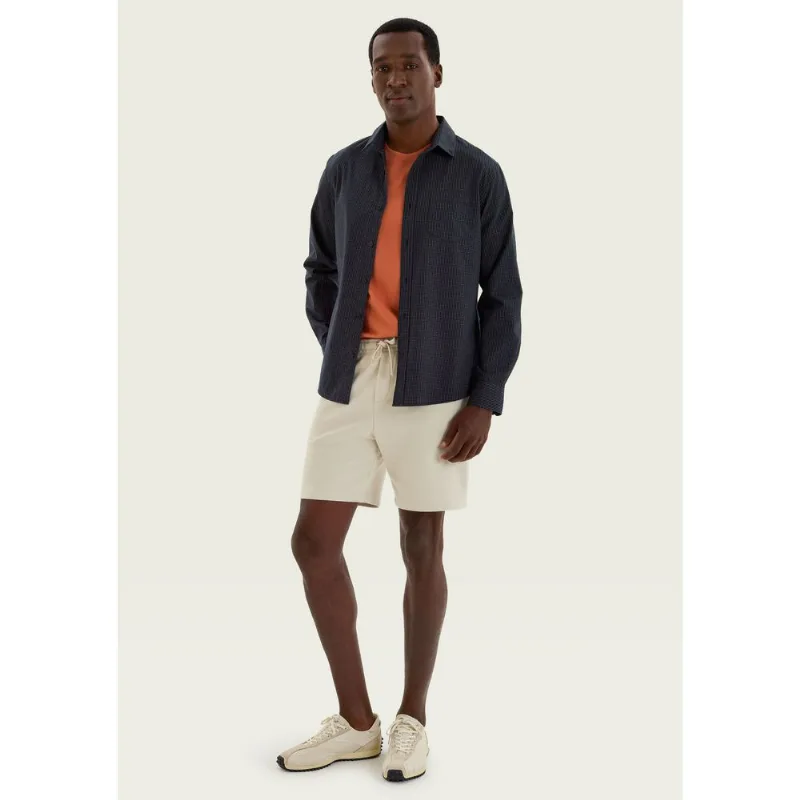 Camisa Básica Masculina Manga Longa Fio Tinto - Azul XXG