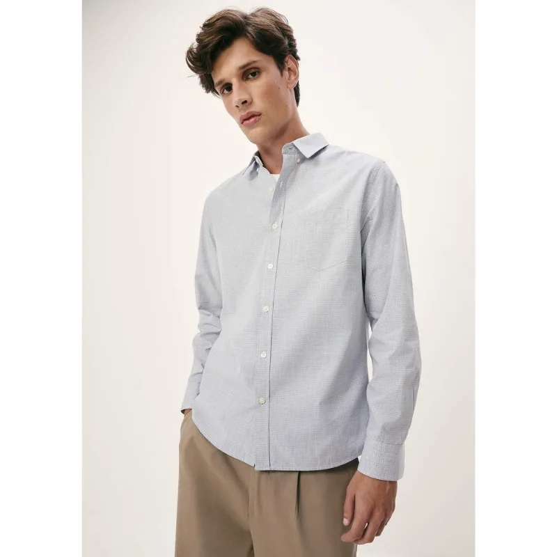 Camisa Básica Masculina Manga Longa Fio Tinto - Cinza G