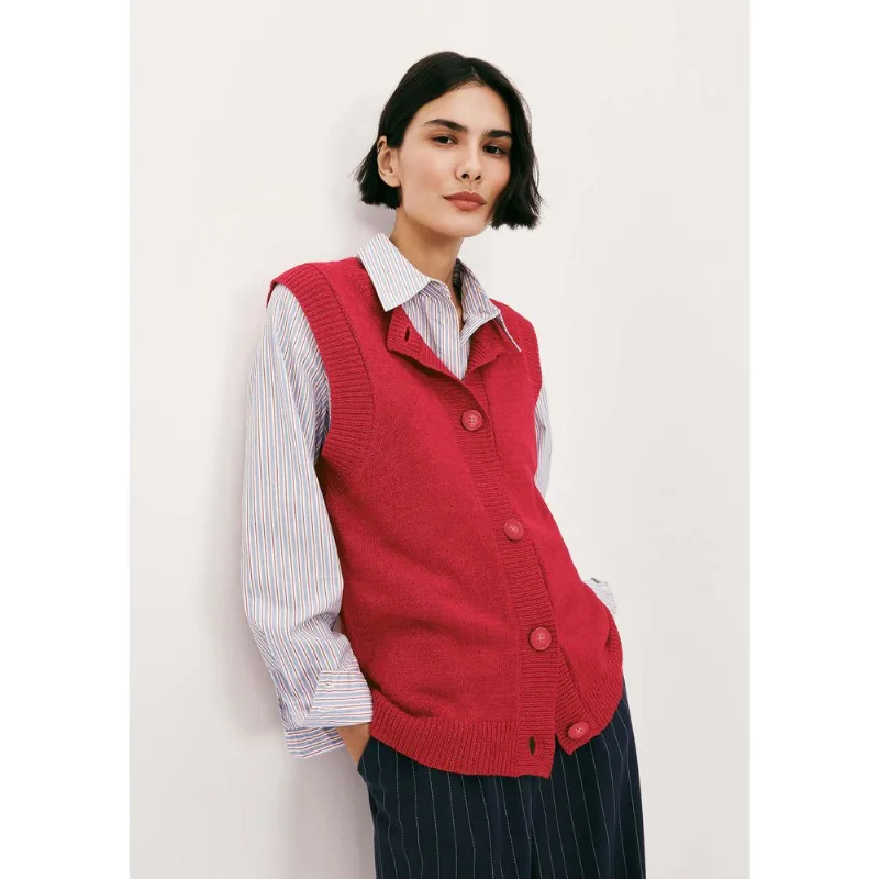 Colete Feminino Em Tricô Leve - Vermelho M