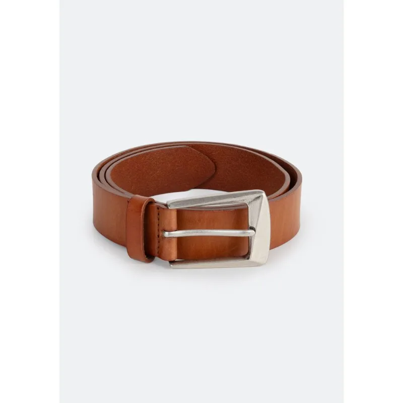 Cinto Feminino Em Couro Com Fivela Prateada - Marrom M