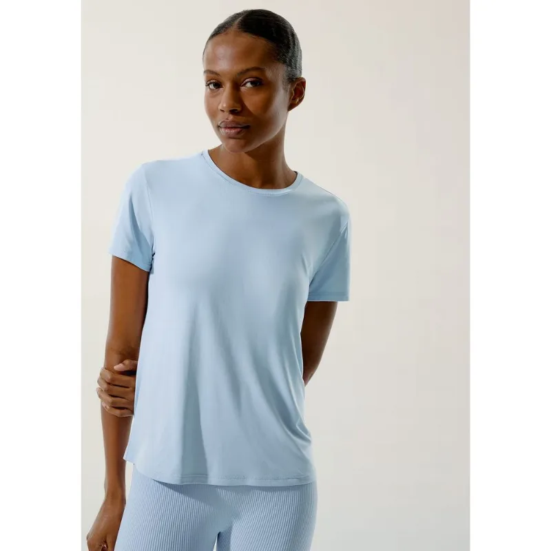 Camiseta Esportiva Básica Feminina Proteção Uv - Azul XG