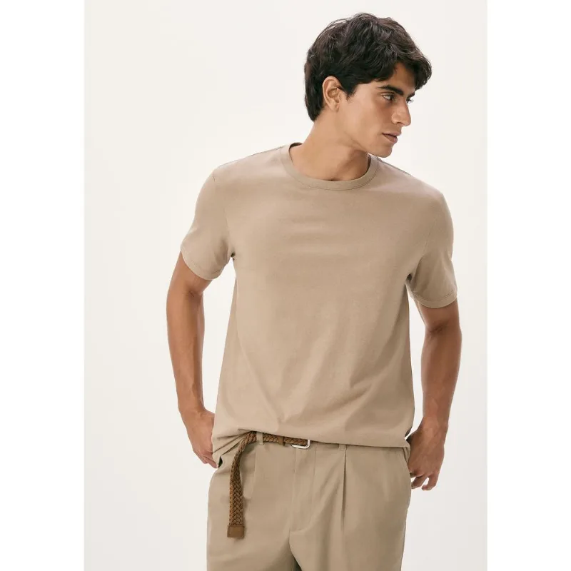 Camiseta Masculina Manga Curta Super Cotton Pima - Marrom G
