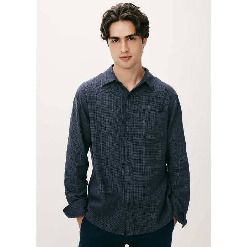 Camisa Masculina Regular Fio Tinto - Azul G