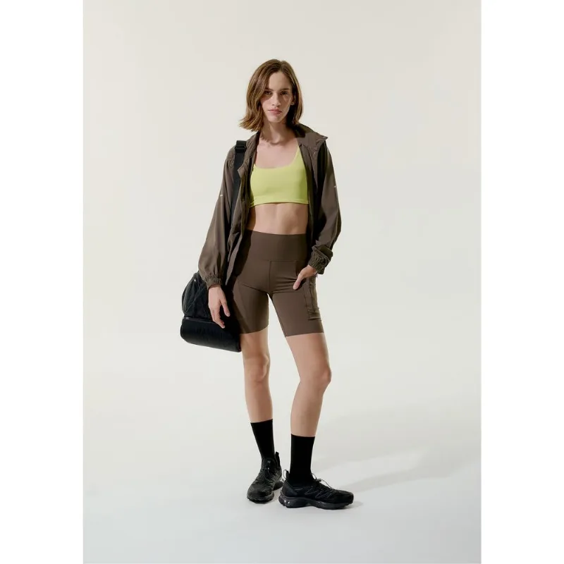 Bermuda Ciclista Feminina 6 Bolsos Com Corte A Laser - Marrom M