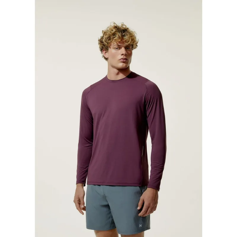 Camiseta Esportiva Masculina Manga Longa Com Refletivo - Vinho G