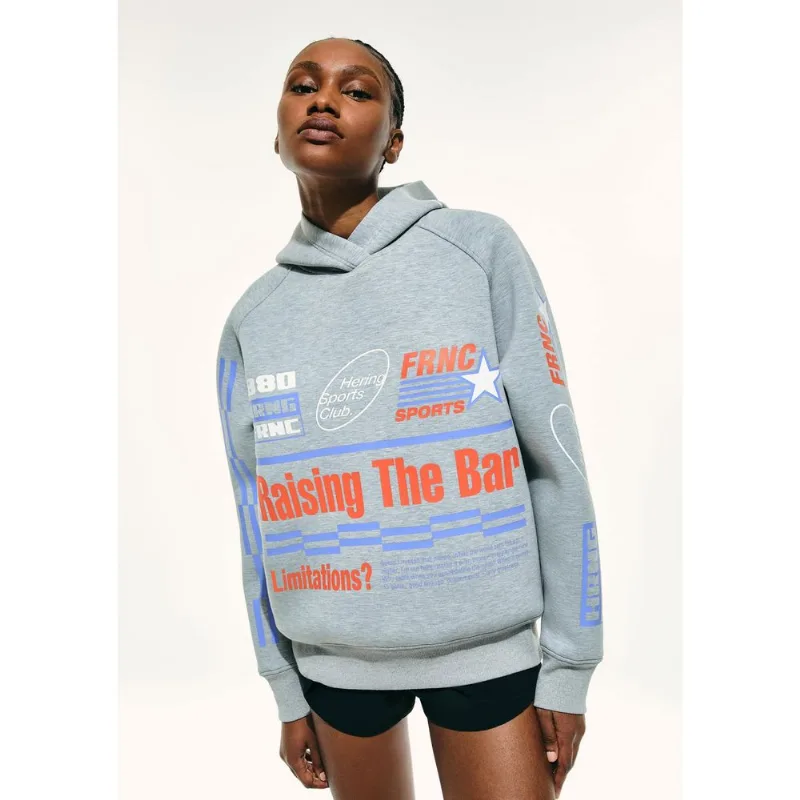 Blusão Feminino Oversized Estampado Hering Sports + Frnc - Cinza M