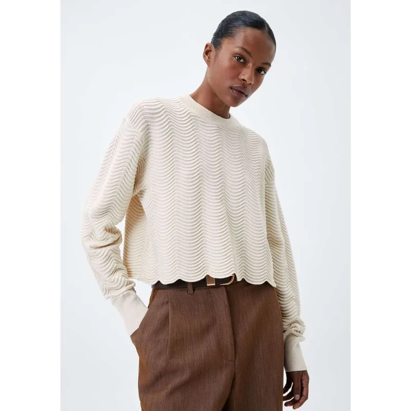 Suéter Feminino Em Tricô - Creme M