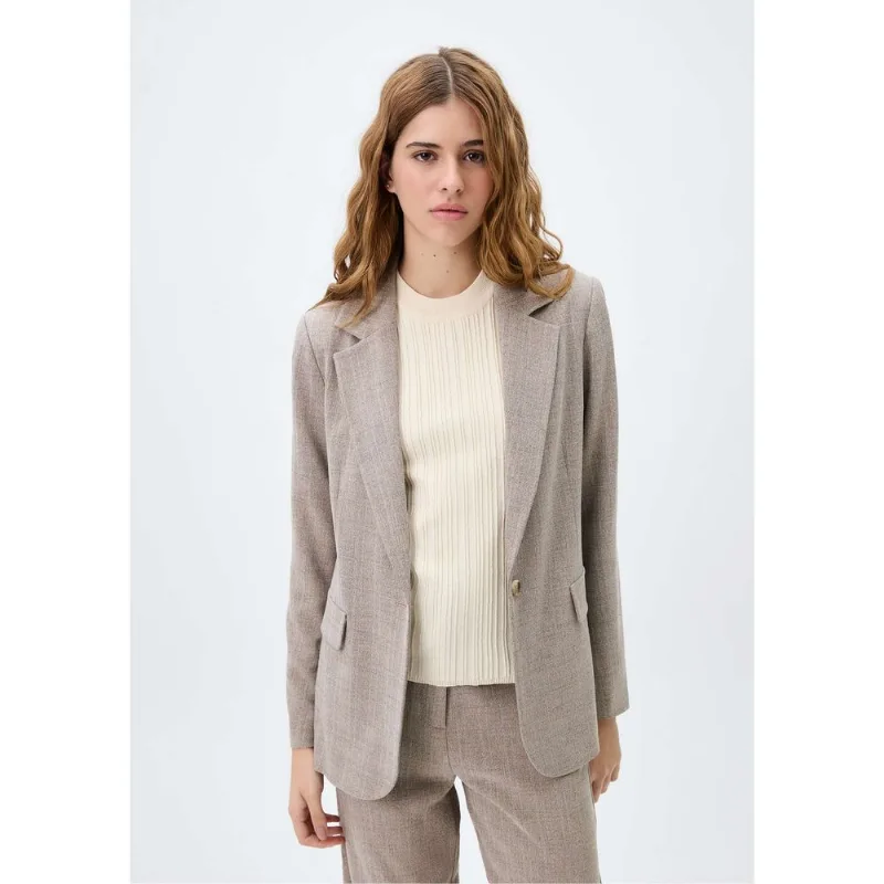 Blazer Feminino Mesclado - Bege M