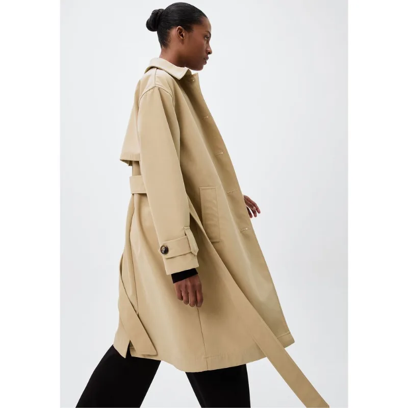 Casaco Trench Coat Feminino Alongado - Bege M