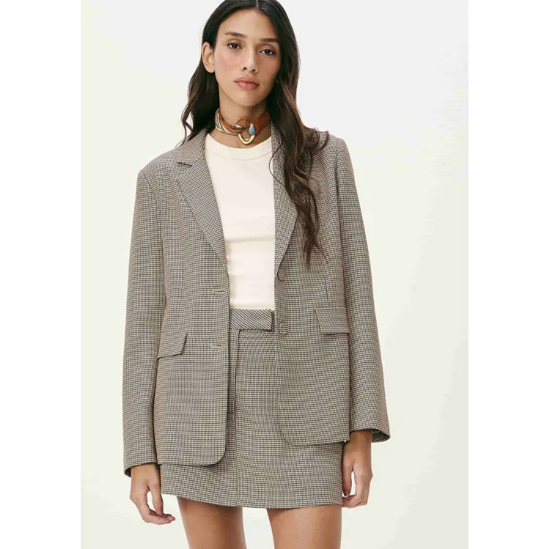 Blazer Feminino Pied de Poule - Preto P