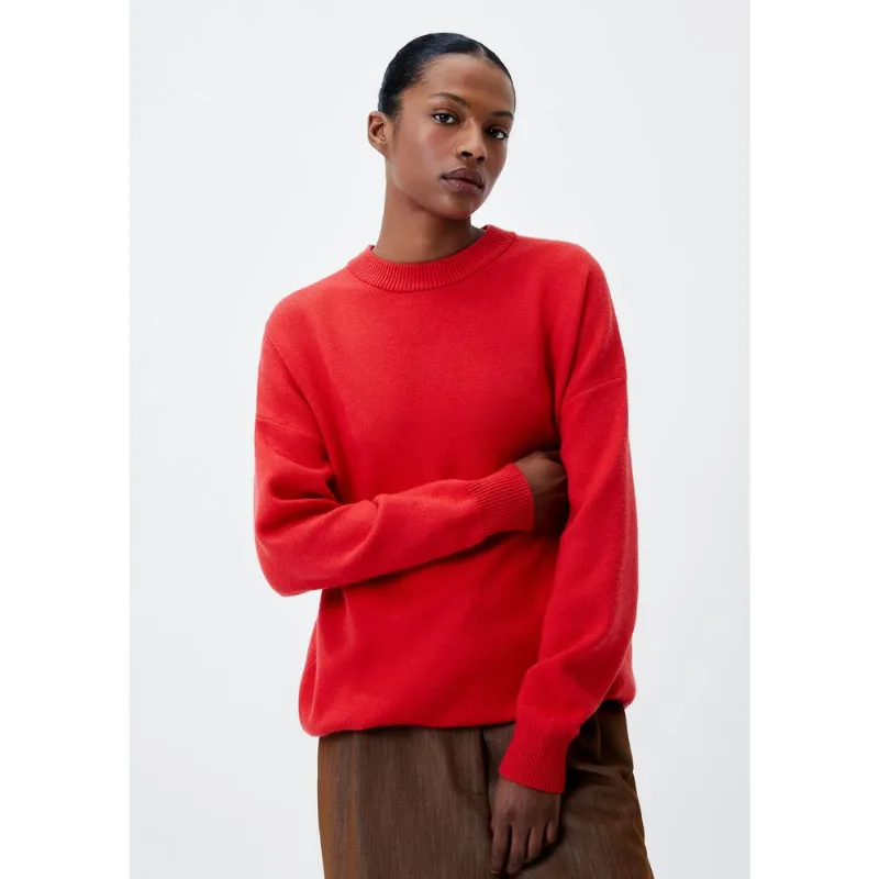Suéter Feminino Em Tricô - Vermelho G