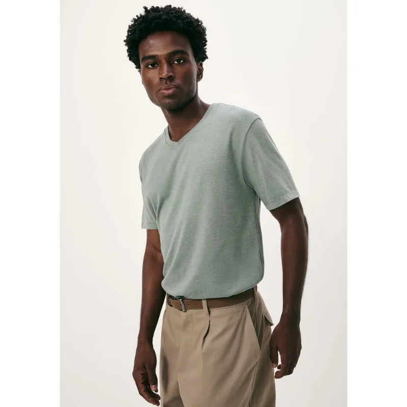 Camiseta Básica Masculina Manga Curta Gola V World - Verde EXG