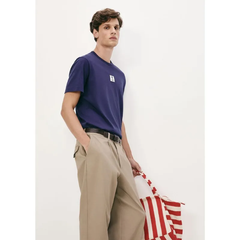 Camiseta Masculina Manga Curta Com Estampa - Azul XXG