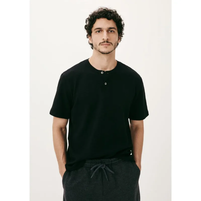 Camiseta Masculina Henley Texturizada - Preto M