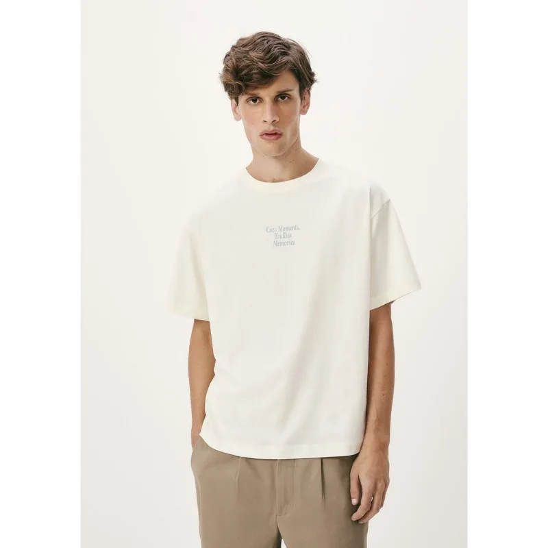 Camiseta Masculina Relaxed Estampada - Nude XXG