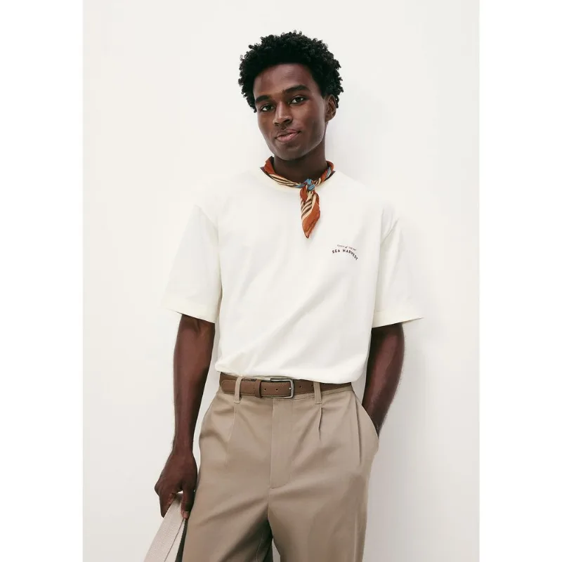 Camiseta Masculina Relaxed Manga Curta - Nude XXG