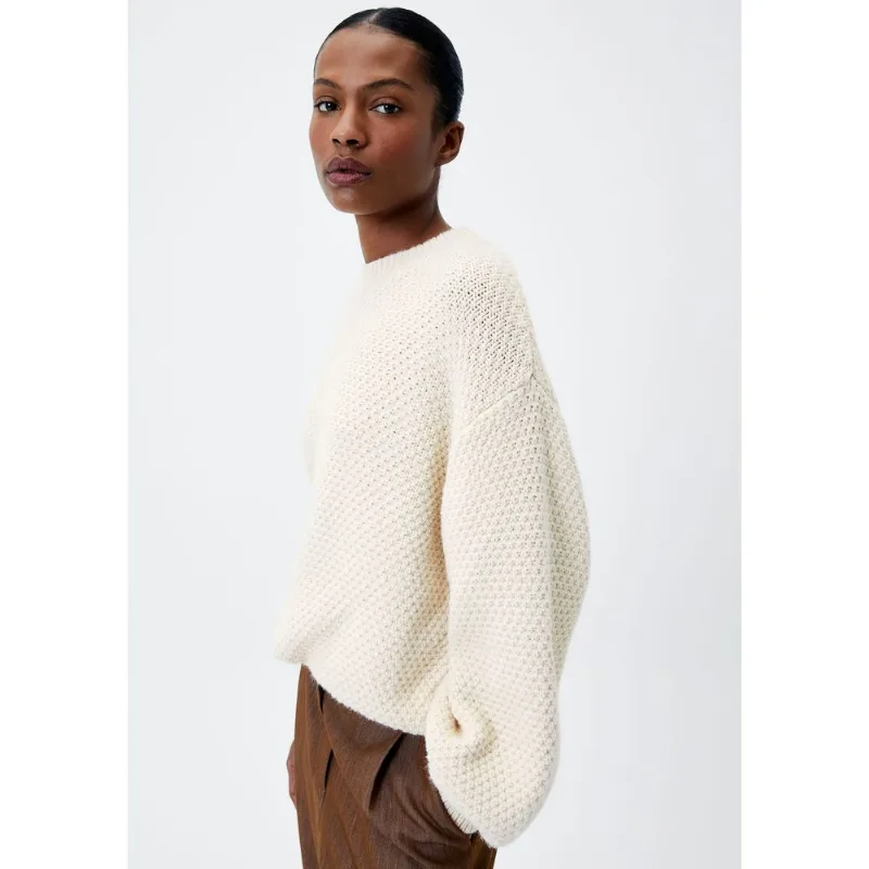 Suéter Feminino Em Tricô - Creme G