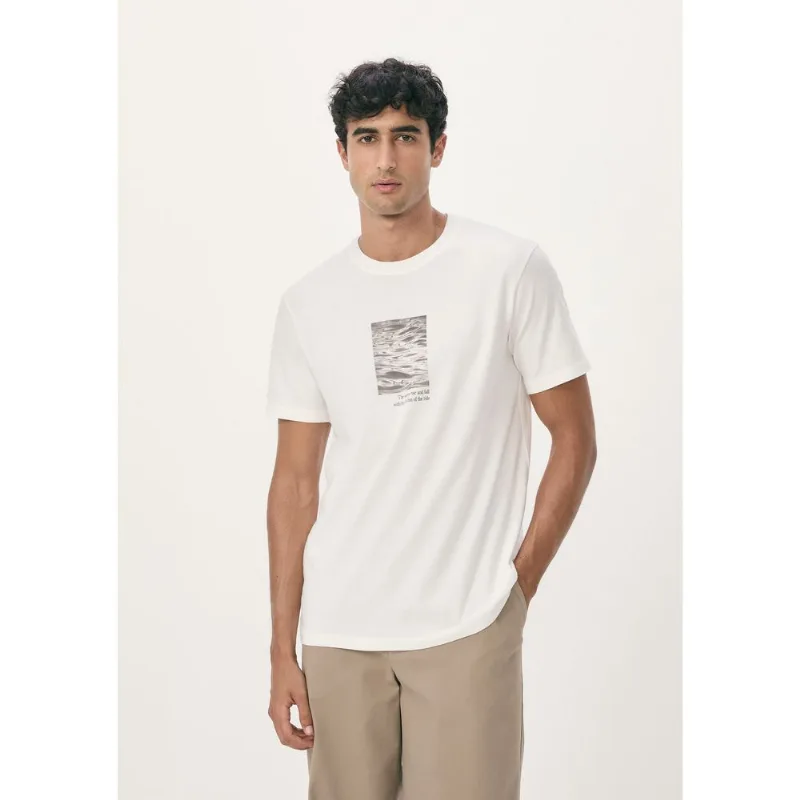 Camiseta Masculina Manga Curta Com Estampa - Off white EXG