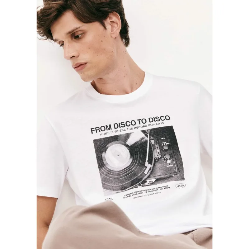 Camiseta Masculina Manga Curta Com Estampa - Branco XXG