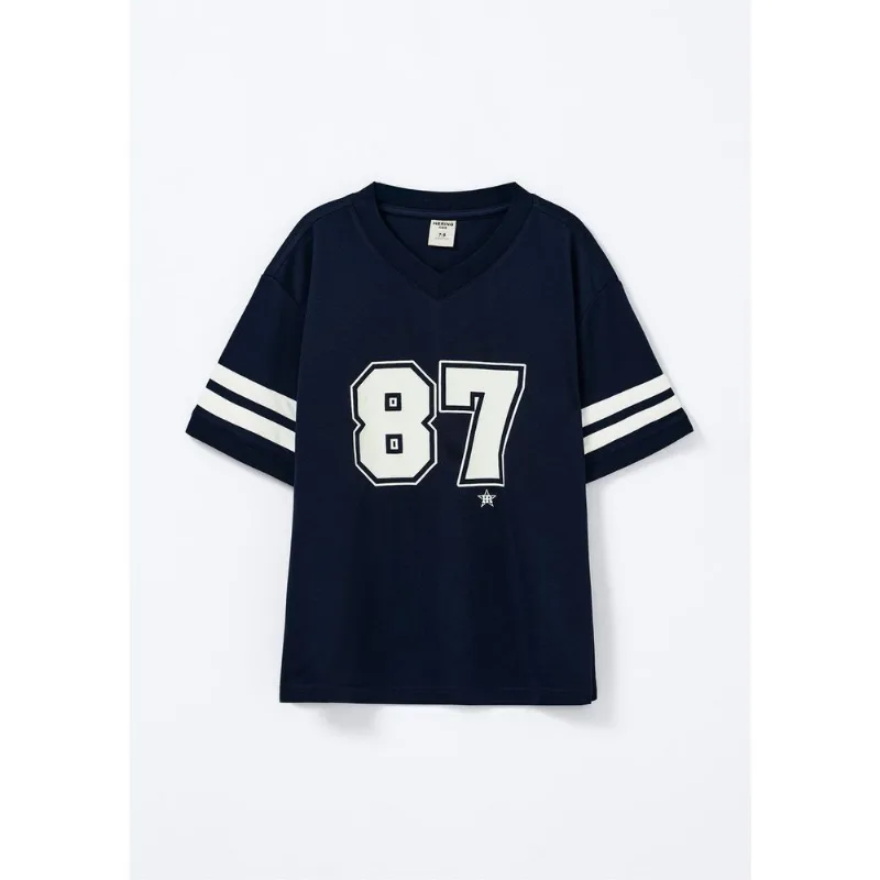 Camiseta Infantil Menino Oversized - Azul 012