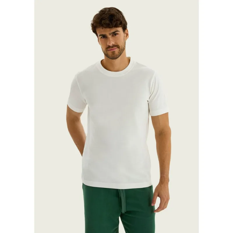 Camiseta Masculina Em Malha Piquet Pima - Off white M