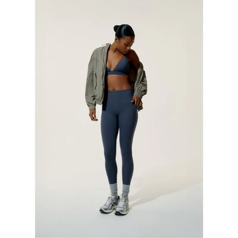 Calça Legging Esportiva Feminina Costuras Contrastantes - Cinza M